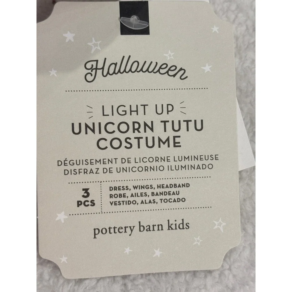 Pottery Barn Kids Light Up Unicorn Tutu Costume Set 3pc Girls Size 7-8 Pink - Picture 8 of 10